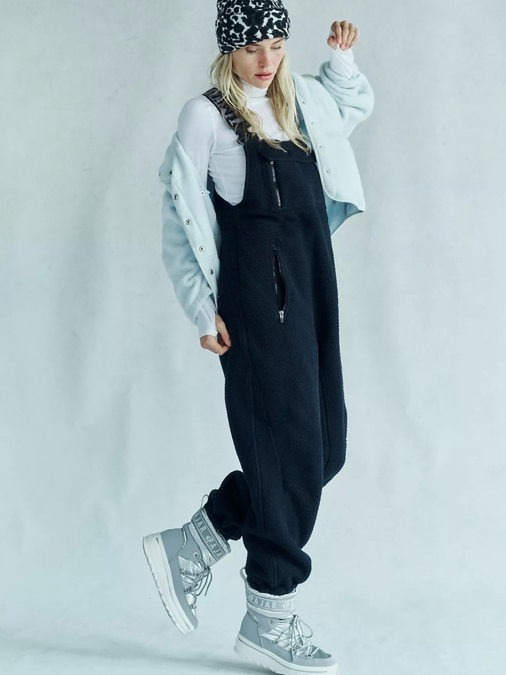 FP Movement by Free People Black Ski-Style Fleece Overalls